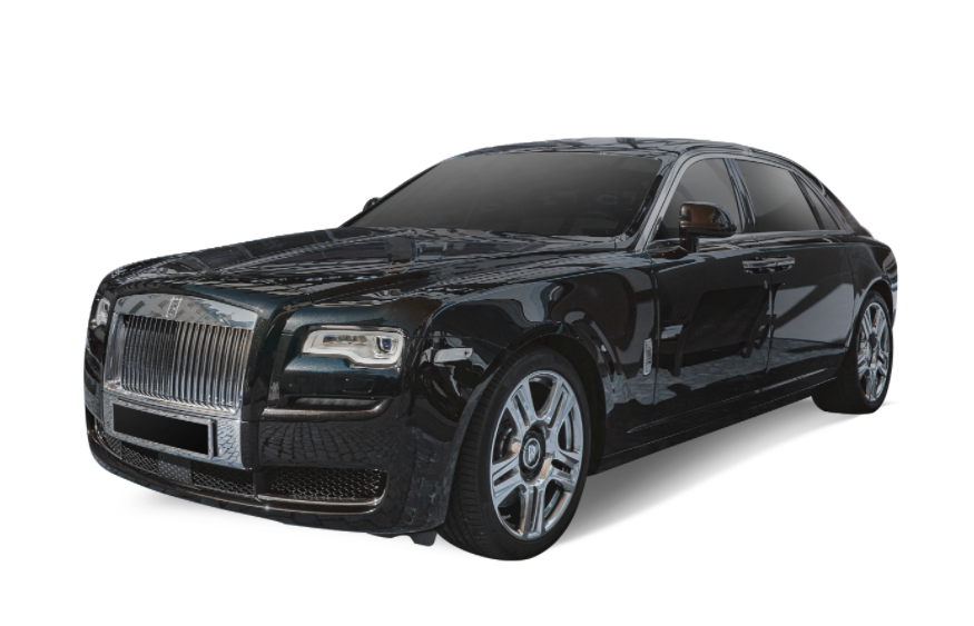 Faded borderless image of a Rolls Royce Ghost, coming in focus on hover.